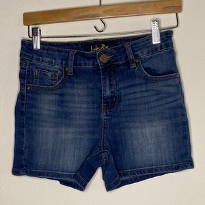Denim Jean Shorts with Gold Thread